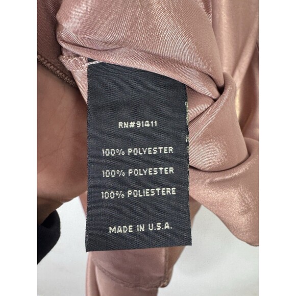 Y2K Rozae Nichols Rose Gold Shimmery Slip Dress Size Small - Picture 6 of 8